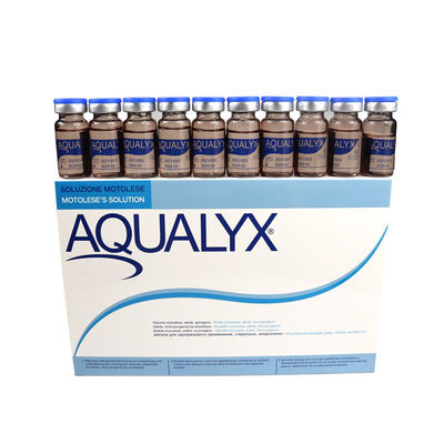 Aqualyx do wstrzykiwań rozpuszczalnych w tłuszczach lipolyza do wstrzykiwań kabelina ppcs utrata masy roztworu 8 ml x 10 butelki AQUALYX