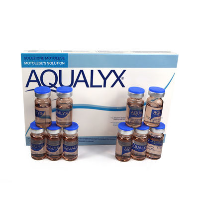 Aqualyx do wstrzykiwań rozpuszczalnych w tłuszczach lipolyza do wstrzykiwań kabelina ppcs utrata masy roztworu 8 ml x 10 butelki AQUALYX